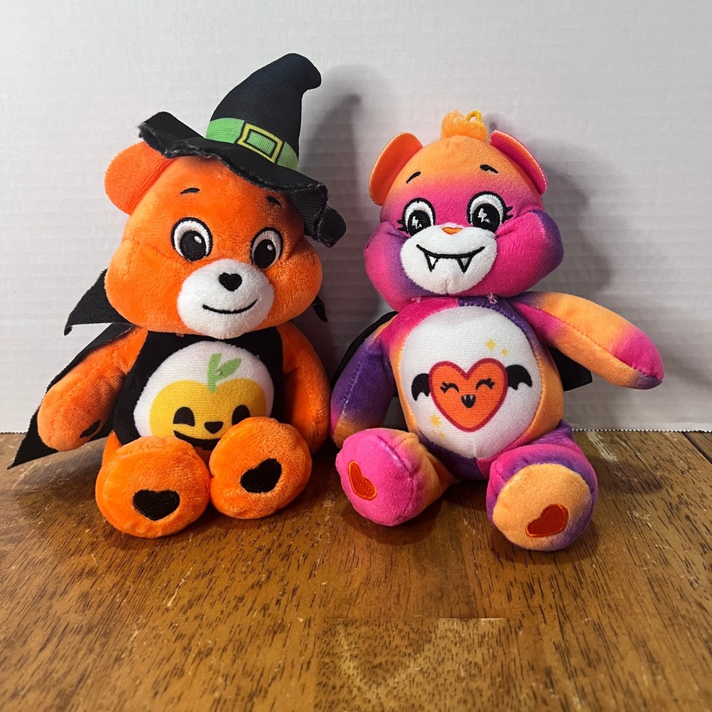 2 Halloween 9" Care Bears Trick or Sweet 2023 & Spooky Sparkle Bear 2025